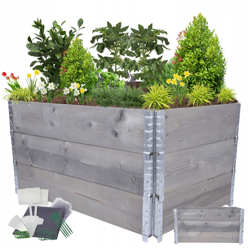 Kaskádový vyvýšený záhon, regulovatelný květináč bylinkový záhon, impregnace 60x120x80