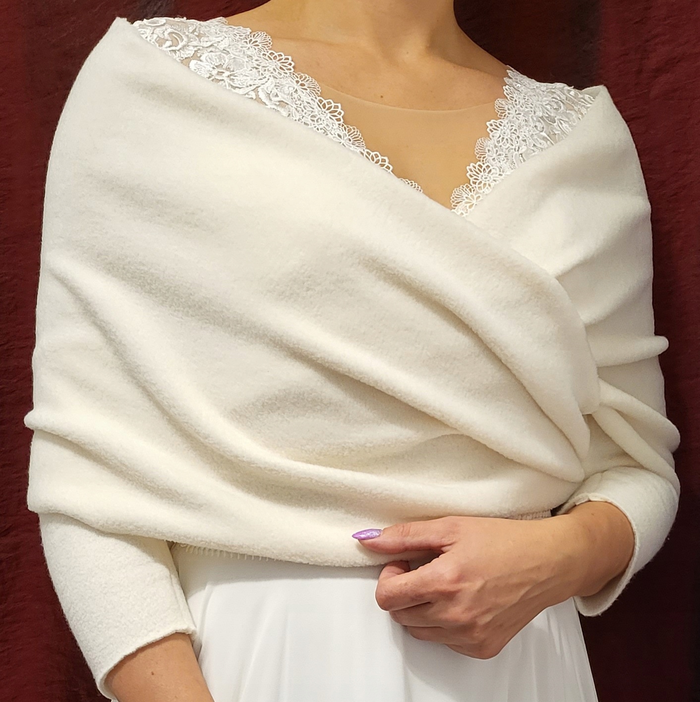 ETOLA ŚLUBNA narzutka bolerko komin R-36 ecru Marka inny