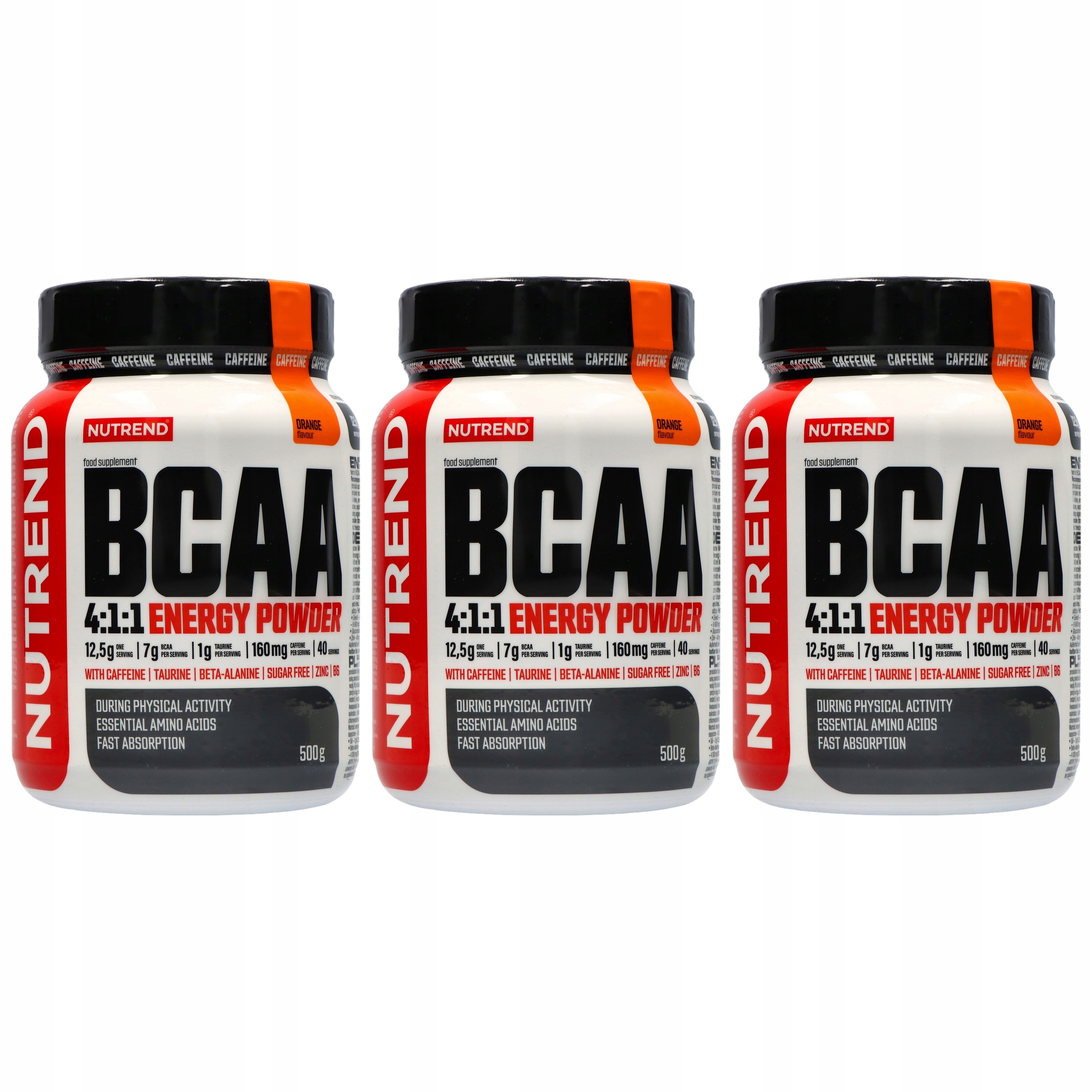 3x Nutrend Bcaa Energy Powder 4:1:1 500 g Aminokyseliny