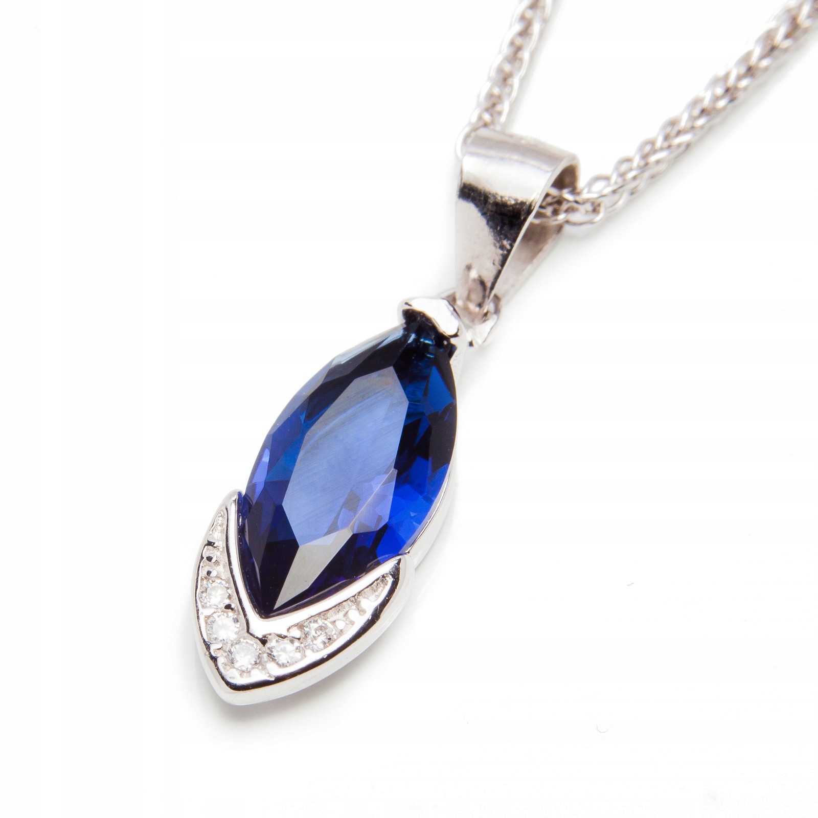 Stříbrný komplet 925 s modrým zirkon