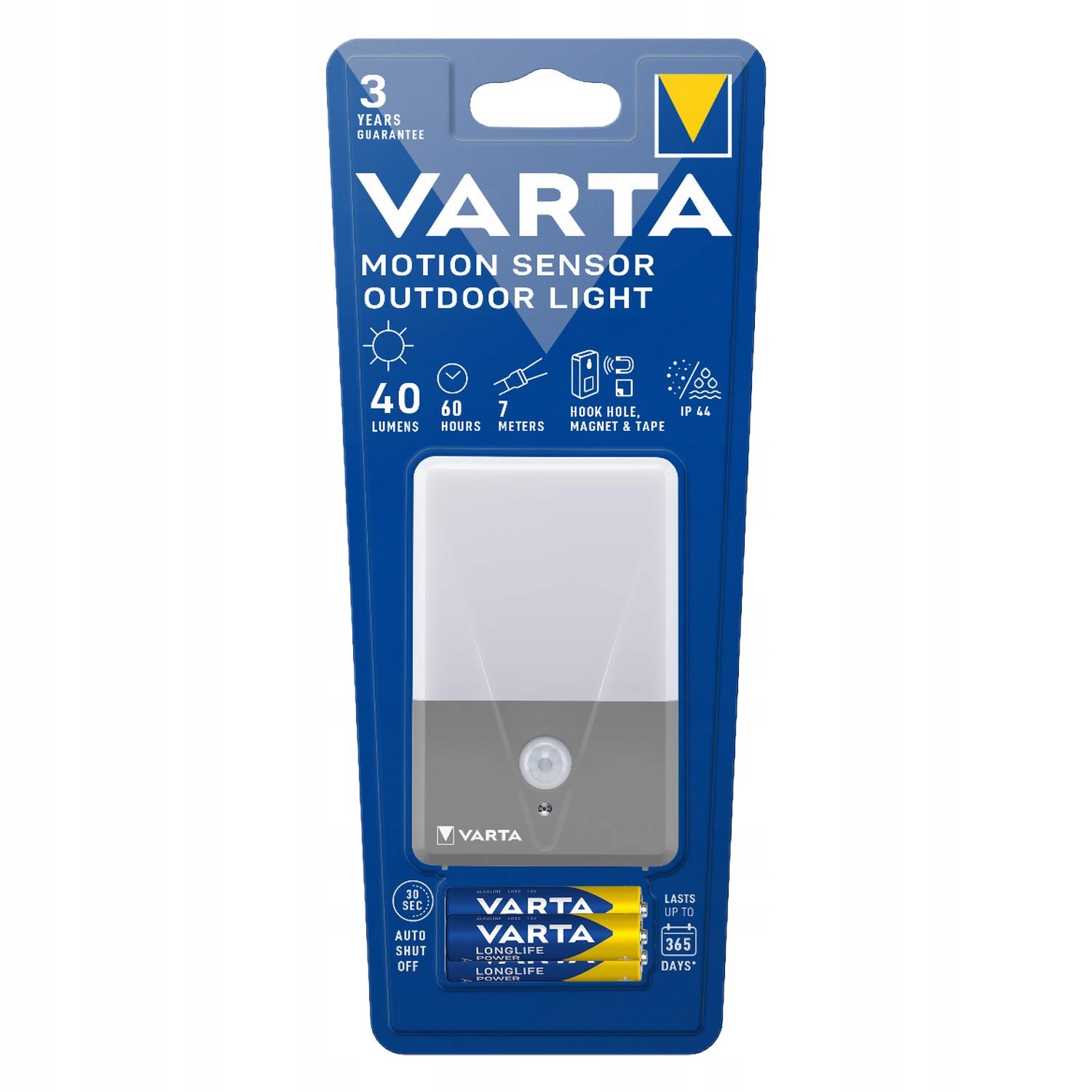 Varta Lampka Led z czujnikiem ruchu na baterie Aaa 40lm zewnętrzna IP44