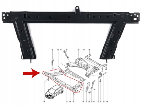 BELKA DOLNA PASA PRZEDNIEGO POD CHŁODNICĘ do RENAULT CLIO III MK3 MODUS Producent części Ertons