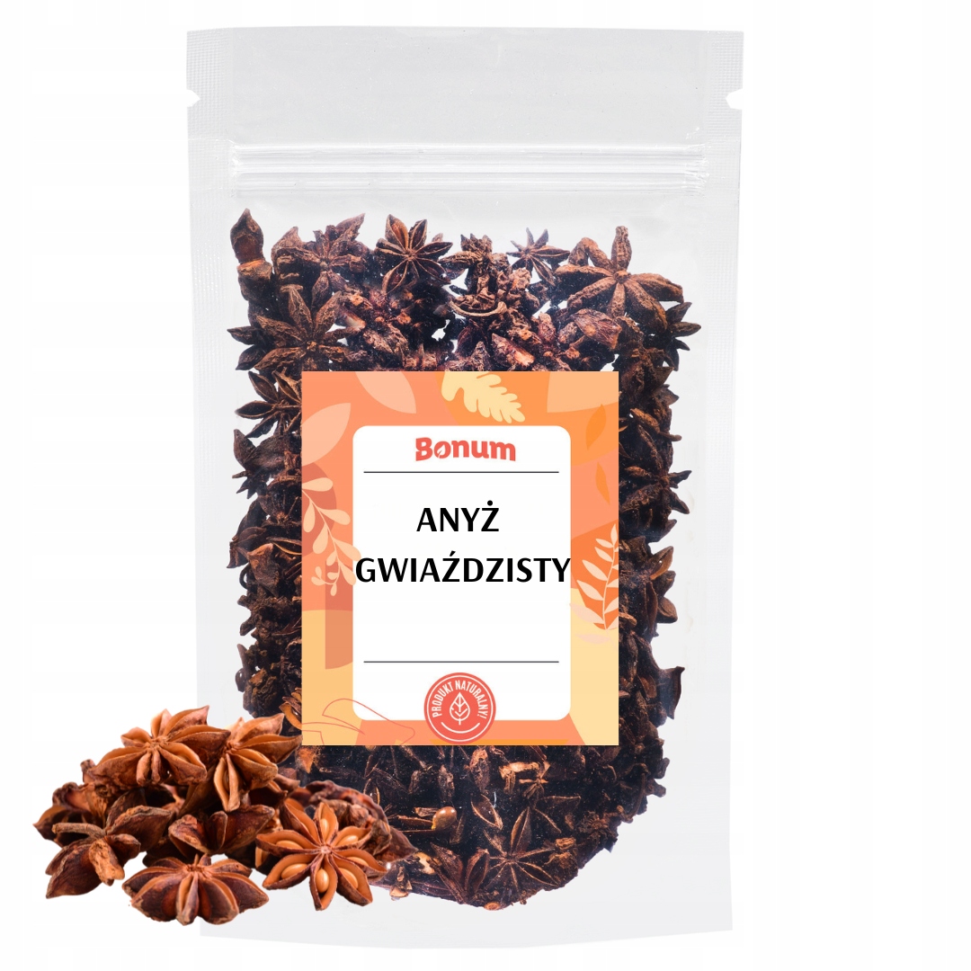 Anyż gwiaździsty cały Anyż Gwiazdki aromatyczny Przyprawa 1kg Bonum Jakość