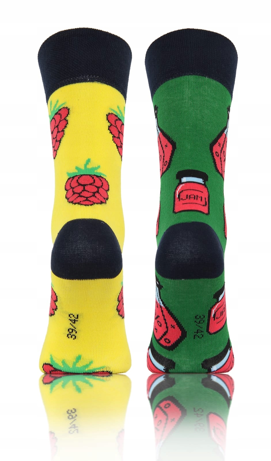 KOLOROWE SKARPETY W ŚMIESZNE WZORY malina 39-42 Rozmiar 39-42