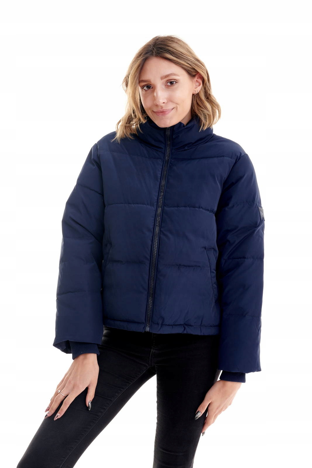 Dámská péřová bunda Wrangler New Short Puffer Navy W4Q3YJ114 S