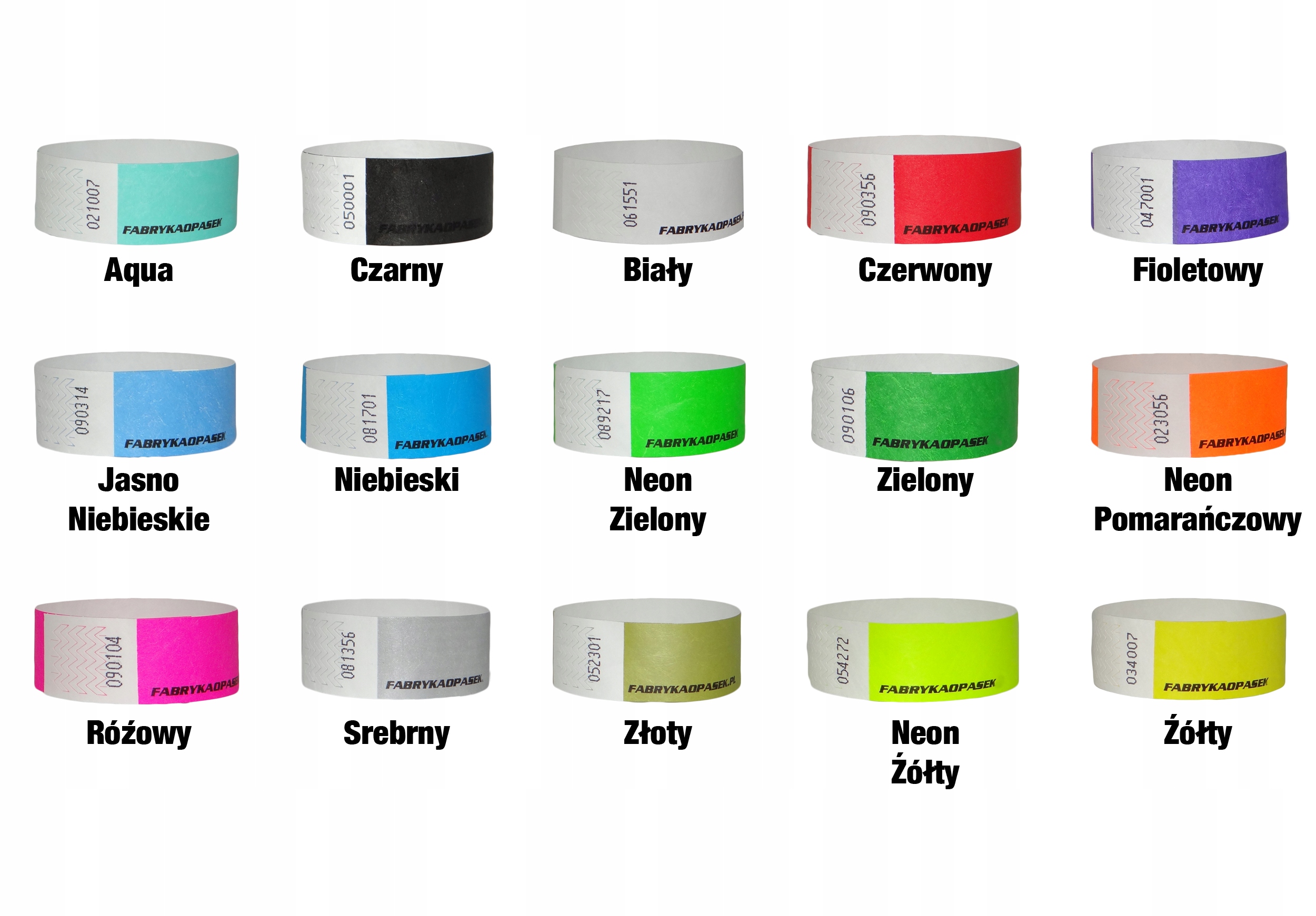 OPASKI NA RĘKĘ TYVEK 25mm 200 szt. NADRUK COLOR Długość 25 cm