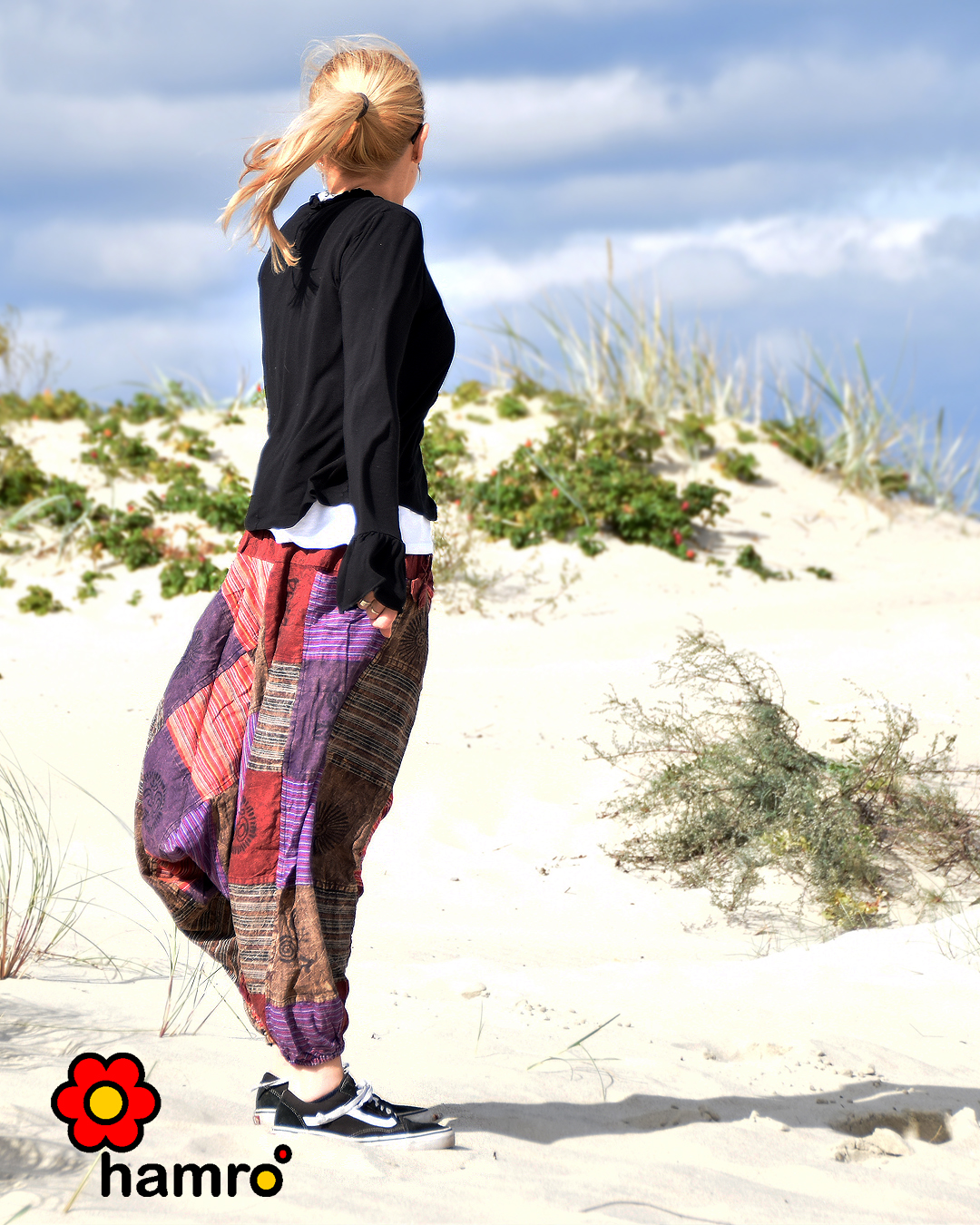 Szarawary NEPAL Alladynki Joga HANDMADE Kolorowe KHAKI Fason alladynki