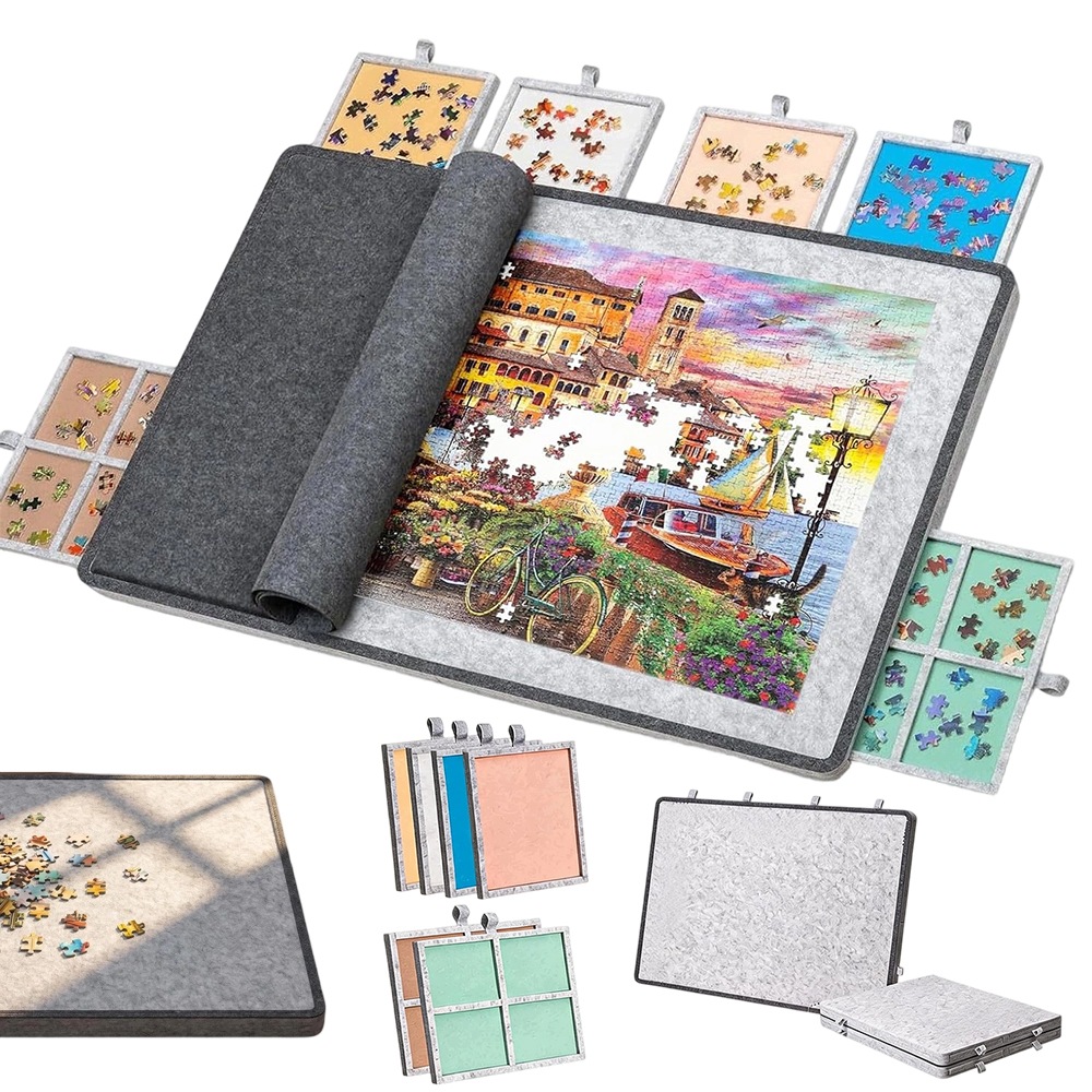 Mata Do Puzzli 1500el Z Szufladami Filcowa Stolik Układania Puzzli Składana