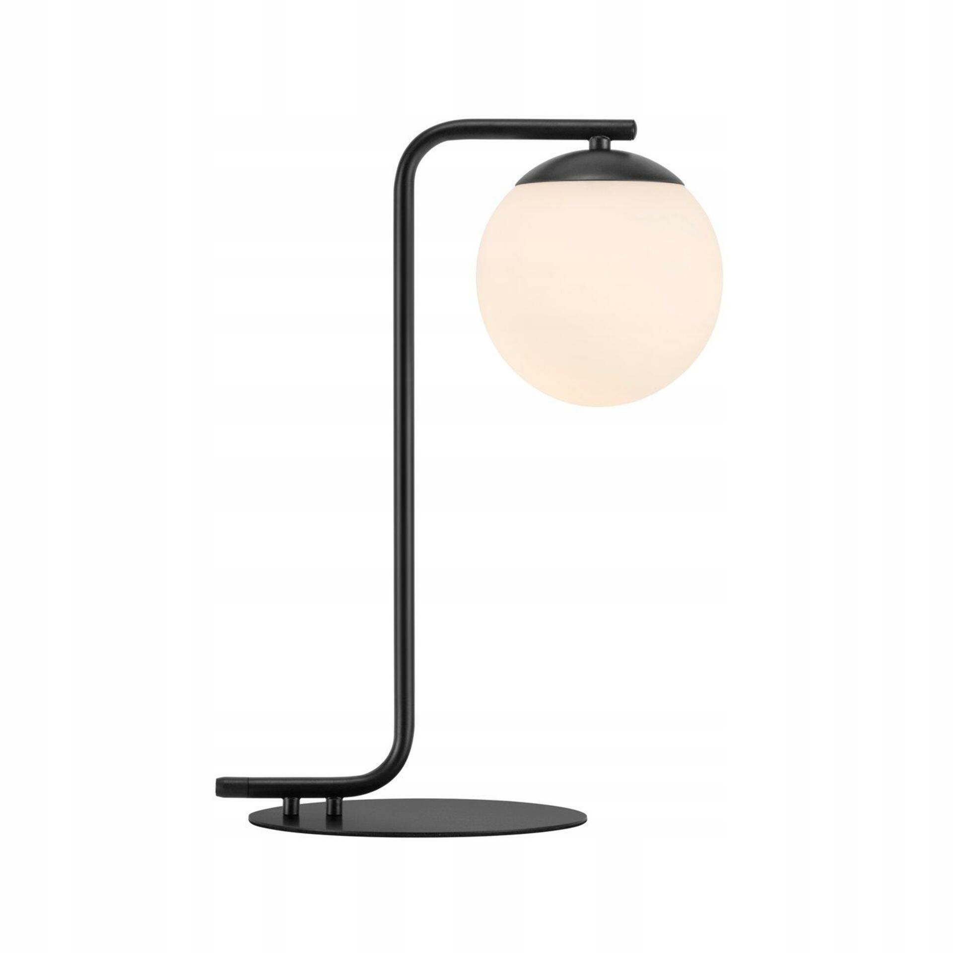 Nordlux Grant stolná lampa E14 čierna/opál, sklo, výška 41 cm
