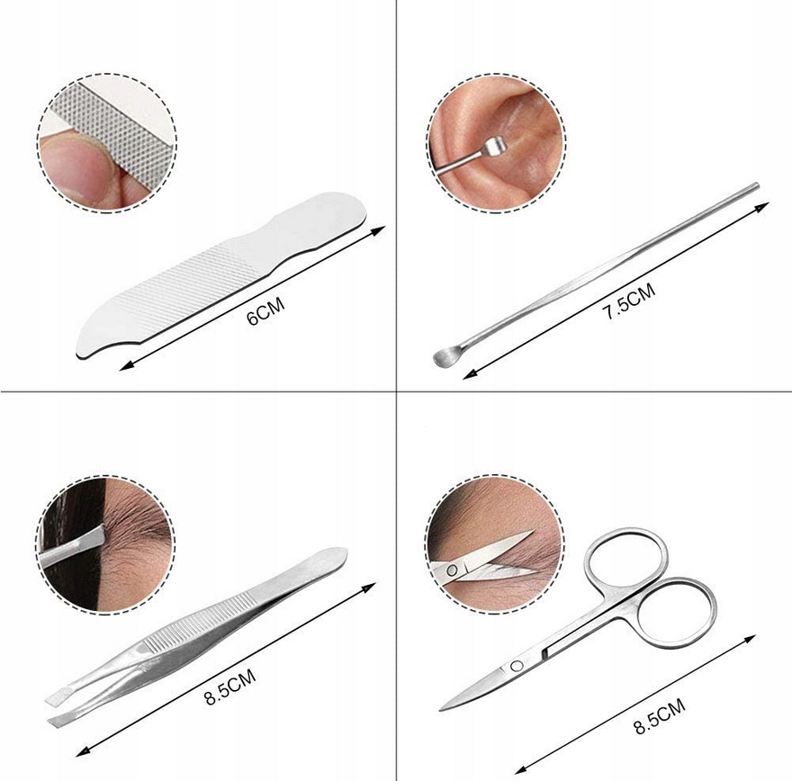 ZESTAW DO MANICURE PEDICURE DO PAZNOKCI 20EL ETUI Marka Molly Lac