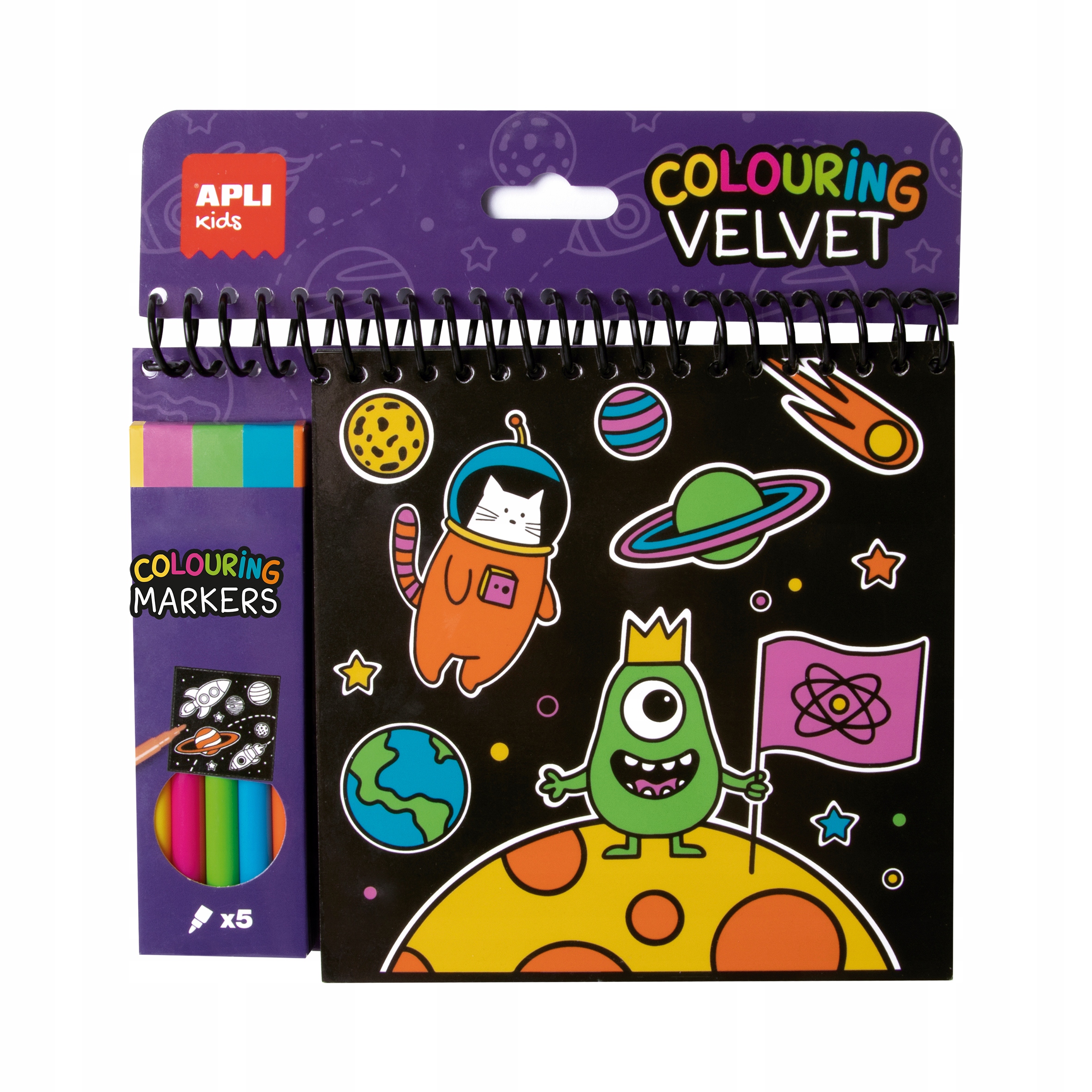 

Aksamitna kolorowanka z markerami Apli Kids