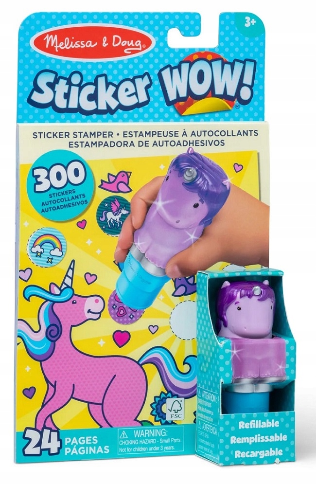 Melissa and Doug Sticker WOW! Stempelki z naklejkami jednorożec 300szt