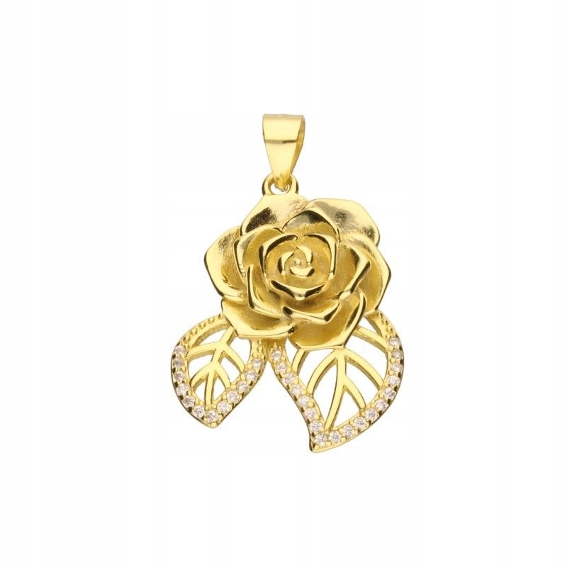 Ažurový přívěsek Stříbro 925 Pozlacený s zirkony 18x22 mm jako dárek