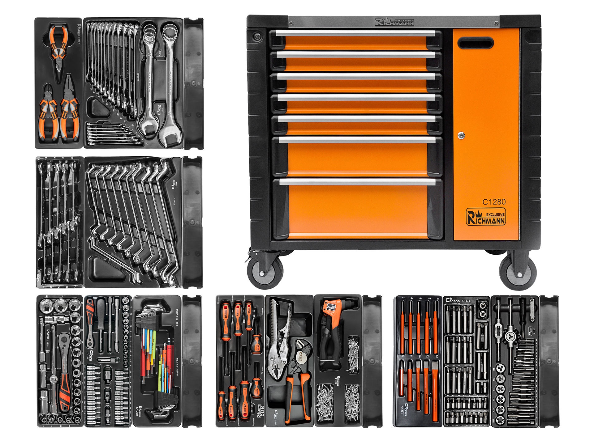 ШКАФ ДЛЯ ИНСТРУМЕНТОВ ТЕЛЕЖКА RICHMANN 7 ЯЩИКОВ 398