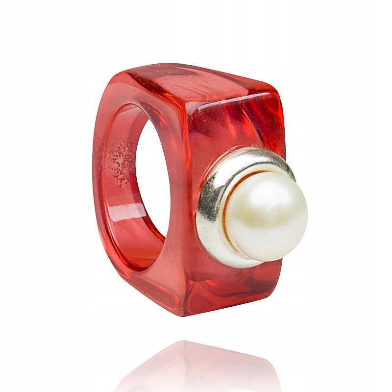 Inovativní Prstýnek Z Akrylu A Perlou Ve Stříbře