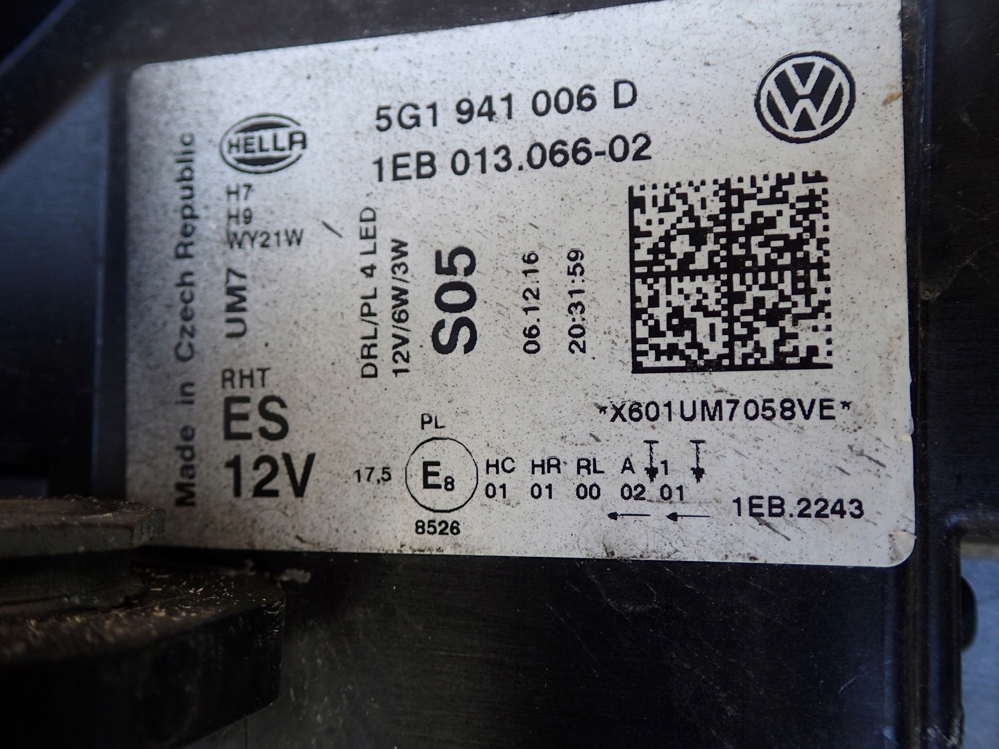light right VW GOLF 7 VII LIFT LED 5G1941006D