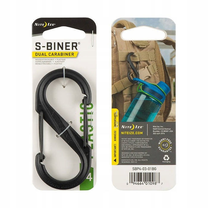 Nite Ize Karabińczyk S-Biner #4 Plastic Black Gate Czarny