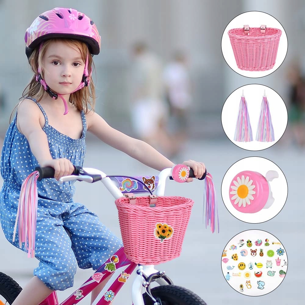 KOSZYCZEK KOSZYK KOSZ DO ROWERU BIDONU DLA DZIEWCZYNKI RÓŻOWY NA LALKI MIŚ Wysokość 15.5 cm