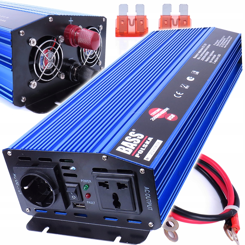 PRZETWORNICA NAPIĘCIA 12V/230V 2000W/4000W CZYSTY SINUS INWERTER