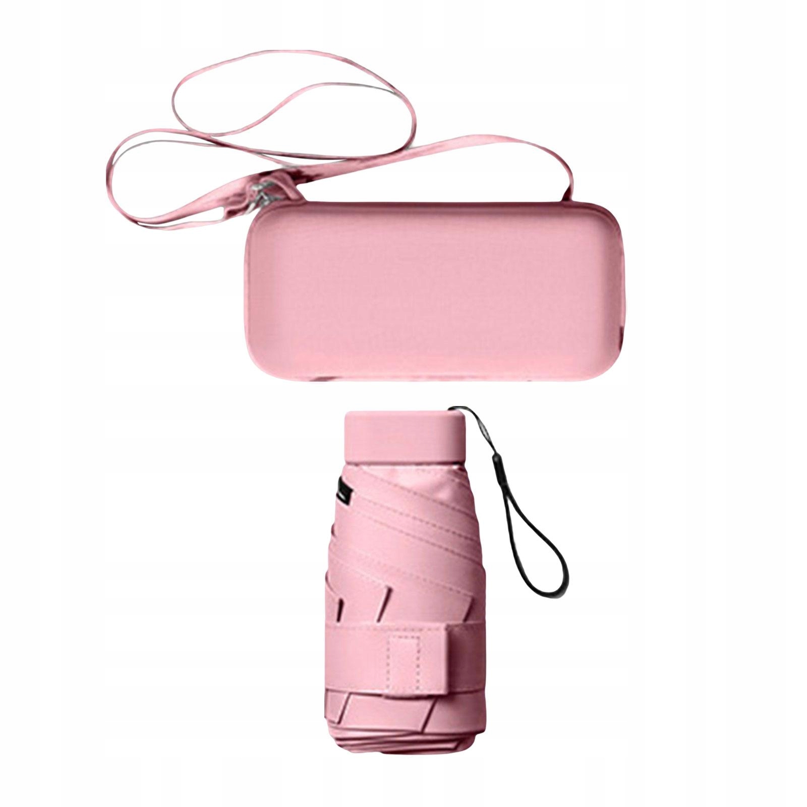 Parasole podróżne Parasol podróżny z pokrowcem Różowy Rodzaj inny