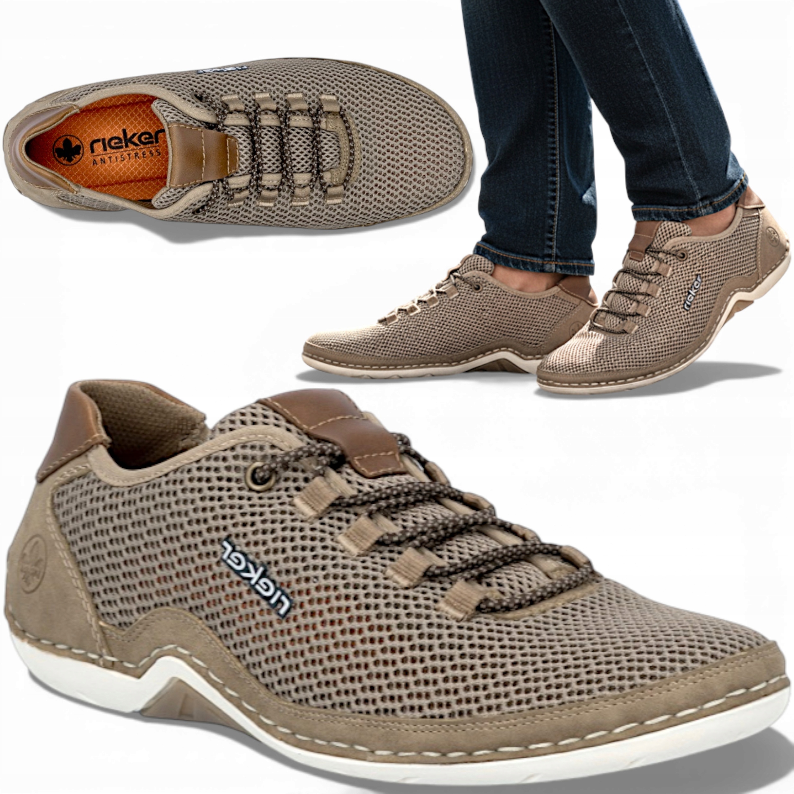 Pánská obuv Rieker 43 Polobotky Lehké Ažurové Pohodlné Sportovní Prodyšné