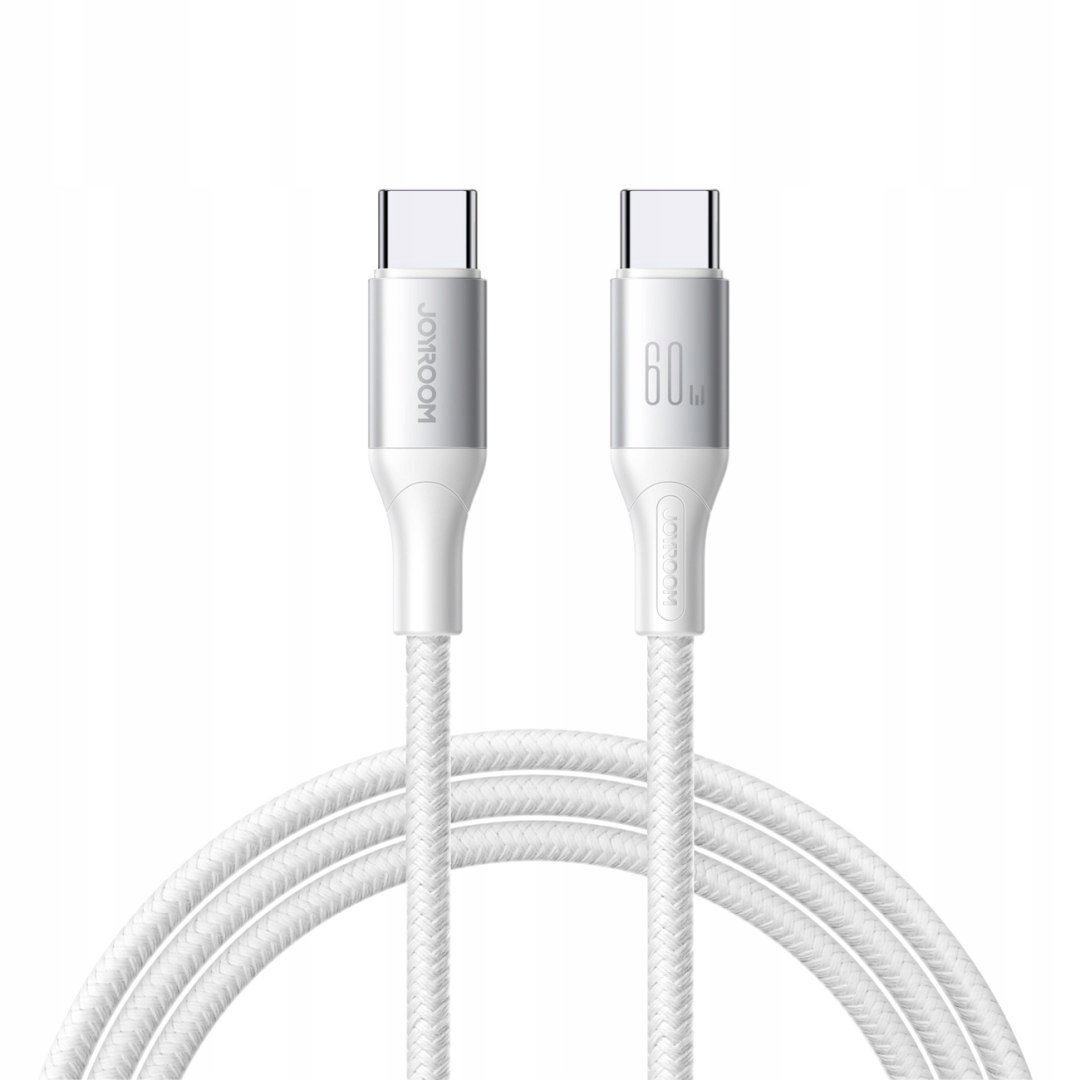 Kabel przewód S-A28 z oplotem Usb-c 60W 2m biały