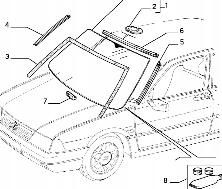 gasket windows CZOLOWEJ upper FIAT TEMPRA / 7725984