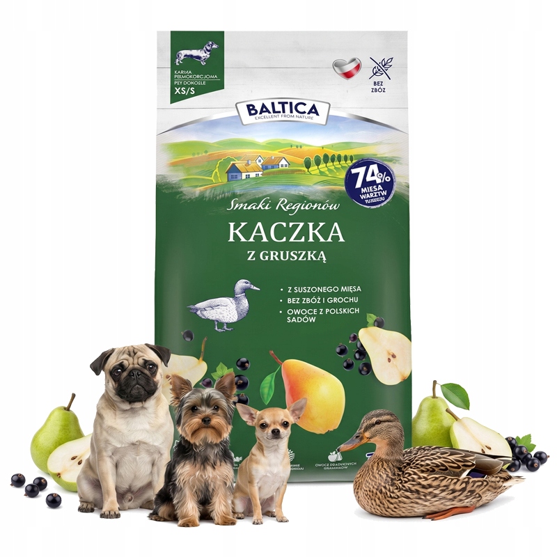 Baltica Smaki Regionów Kaczka Z Gruszką Małe Miniaturowe Rasy Xs/s 3kg
