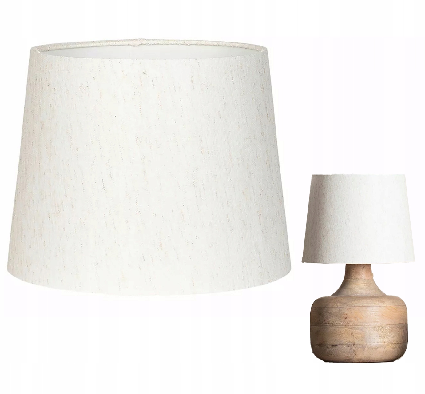 Klosz Abażur Do Lampy Stojącej Biały Stożek lniany naturalny biały 26cm