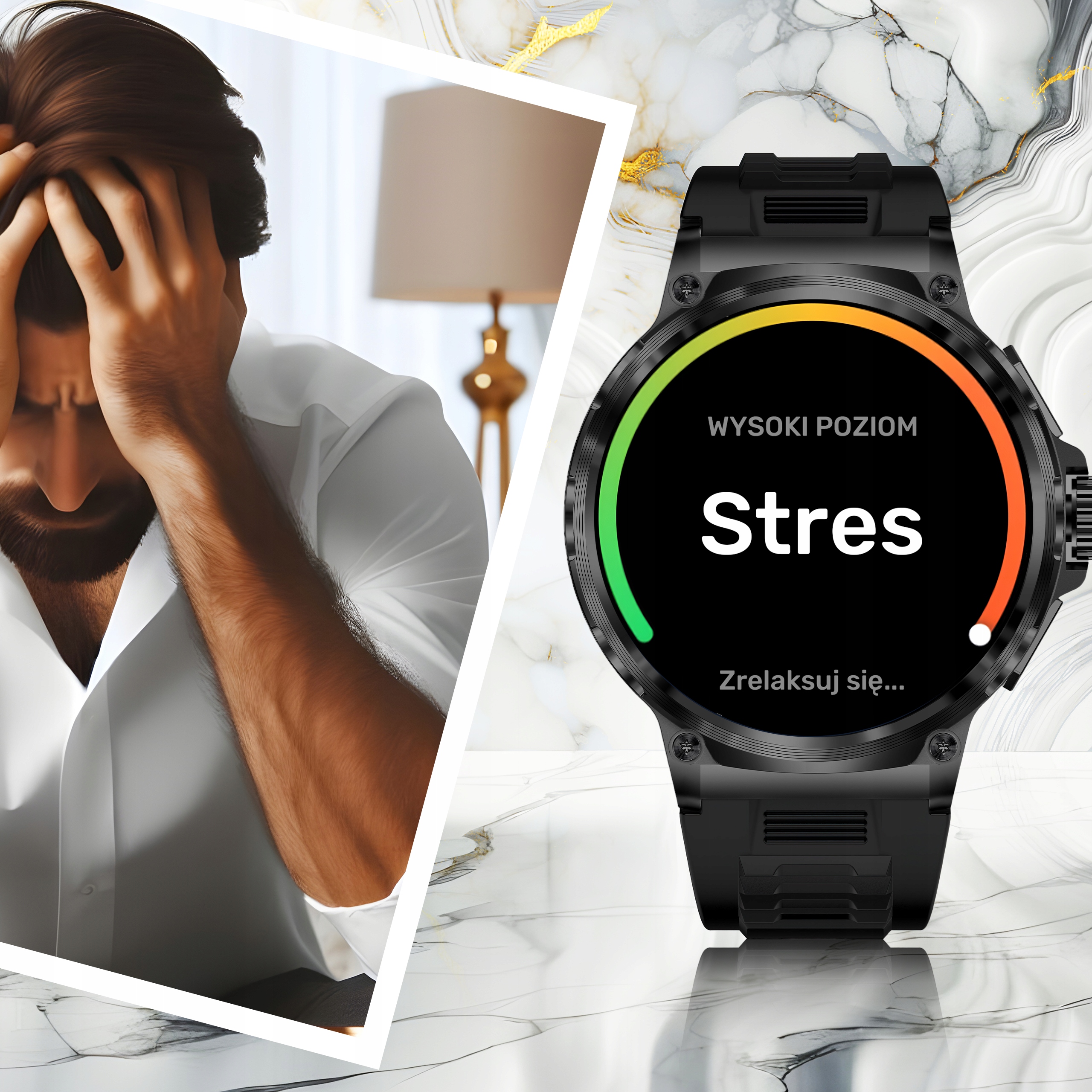 SMARTWATCH MĘSKI ZEGAREK ROZMOWY 710 mAh BATERIA MENU POLSKIE POMIARY SMS Kompatybilność systemowa Android iOS Windows Phone