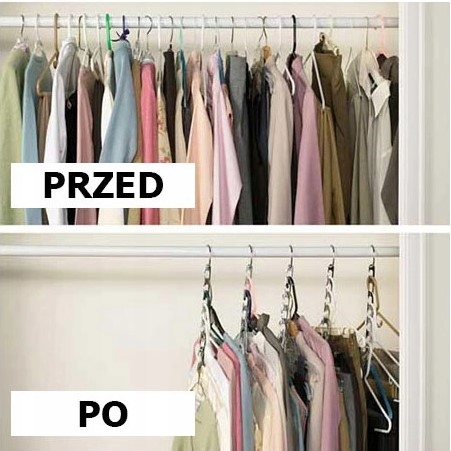 WIESZAK ORGANIZER NA WIESZAKI UBRANIA DO SZAFY GARDEROBY 8SZT BIAŁY Liczba sztuk 8 szt.