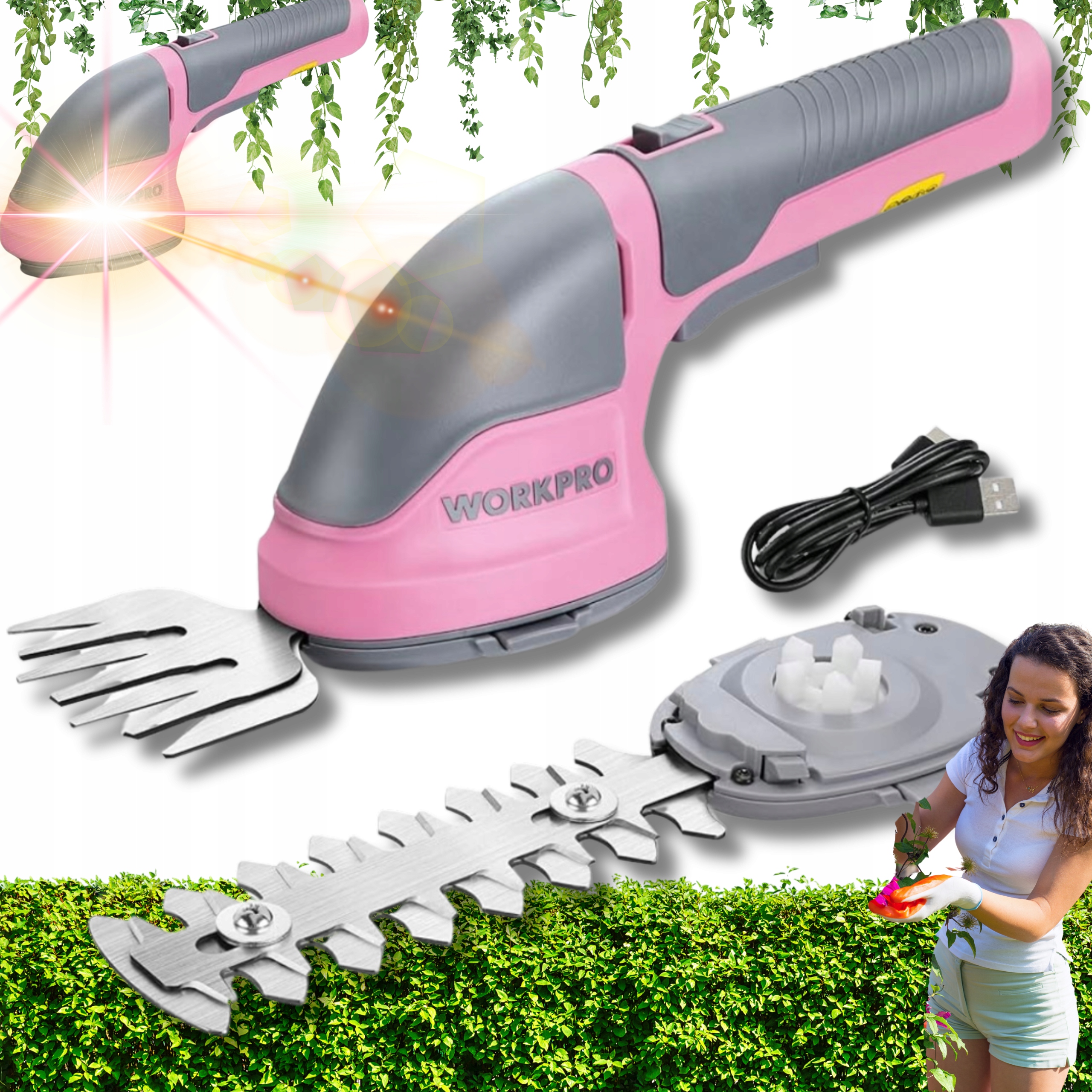 Akumulátorové Zahradní nůžky Nože Zahradní nůžky Na Trávy Keřů Živého Plotu Zesta