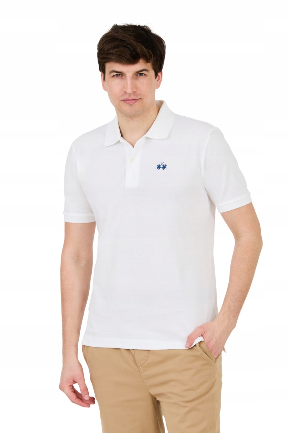 La Martina Bílé polo s malým logem M