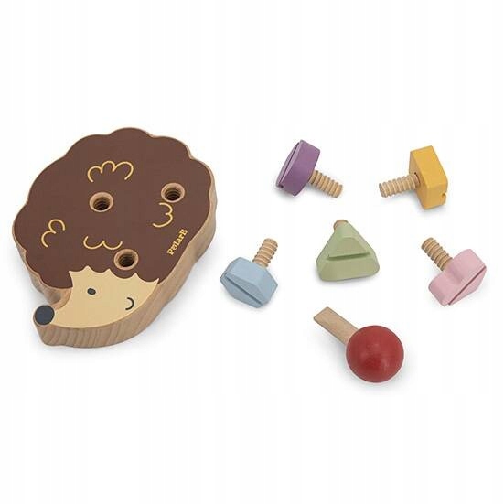 DREWNIANA ZABAWKA KONSTRUKCYJNA JEŻYK ZE ŚRUBKAMI MONTESSORI Kod producenta 6971608442216