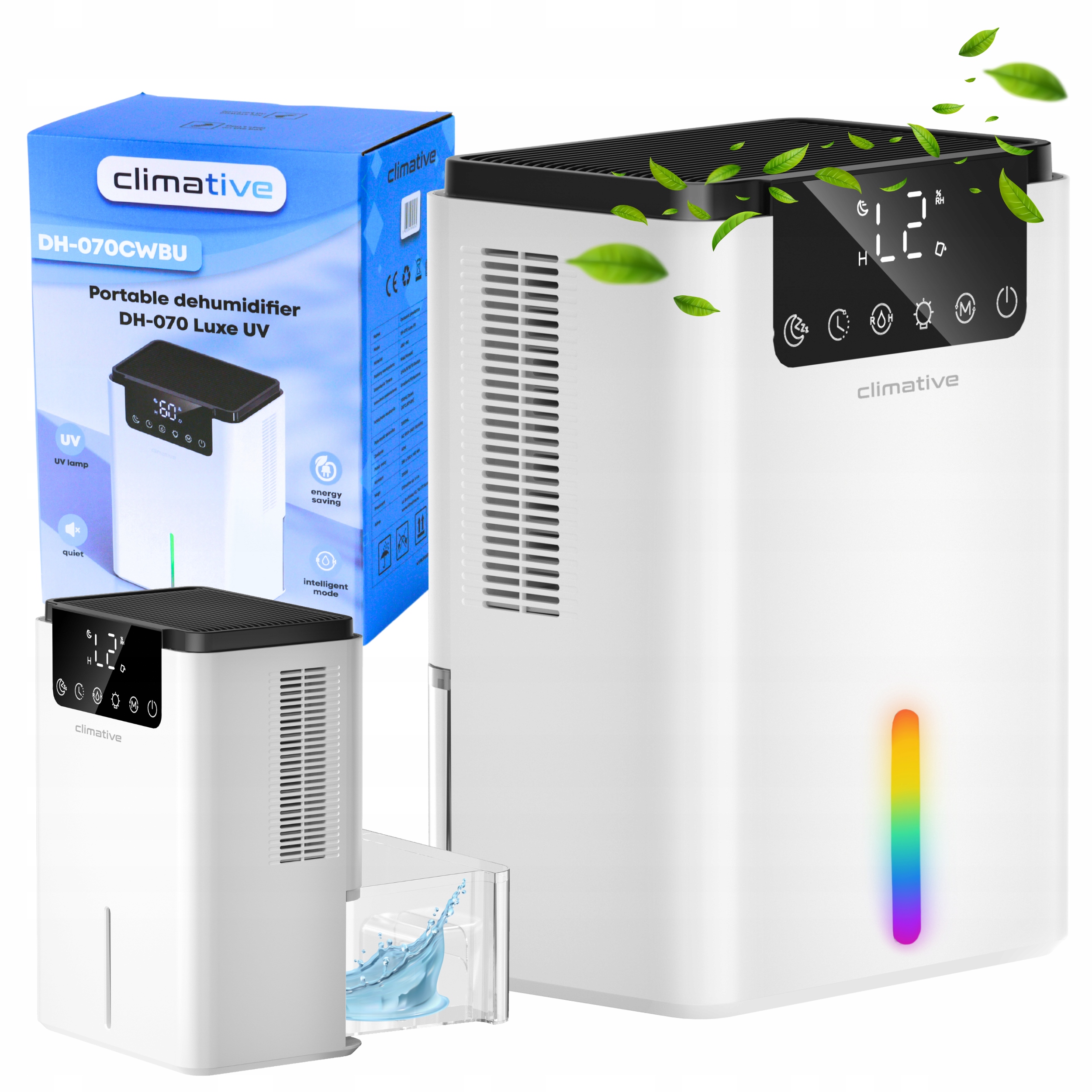 Tichý Odvlhčovač Vzduchu Luxe Uv Výkonný Pohlcovač Vlhkosti 2000ML Led