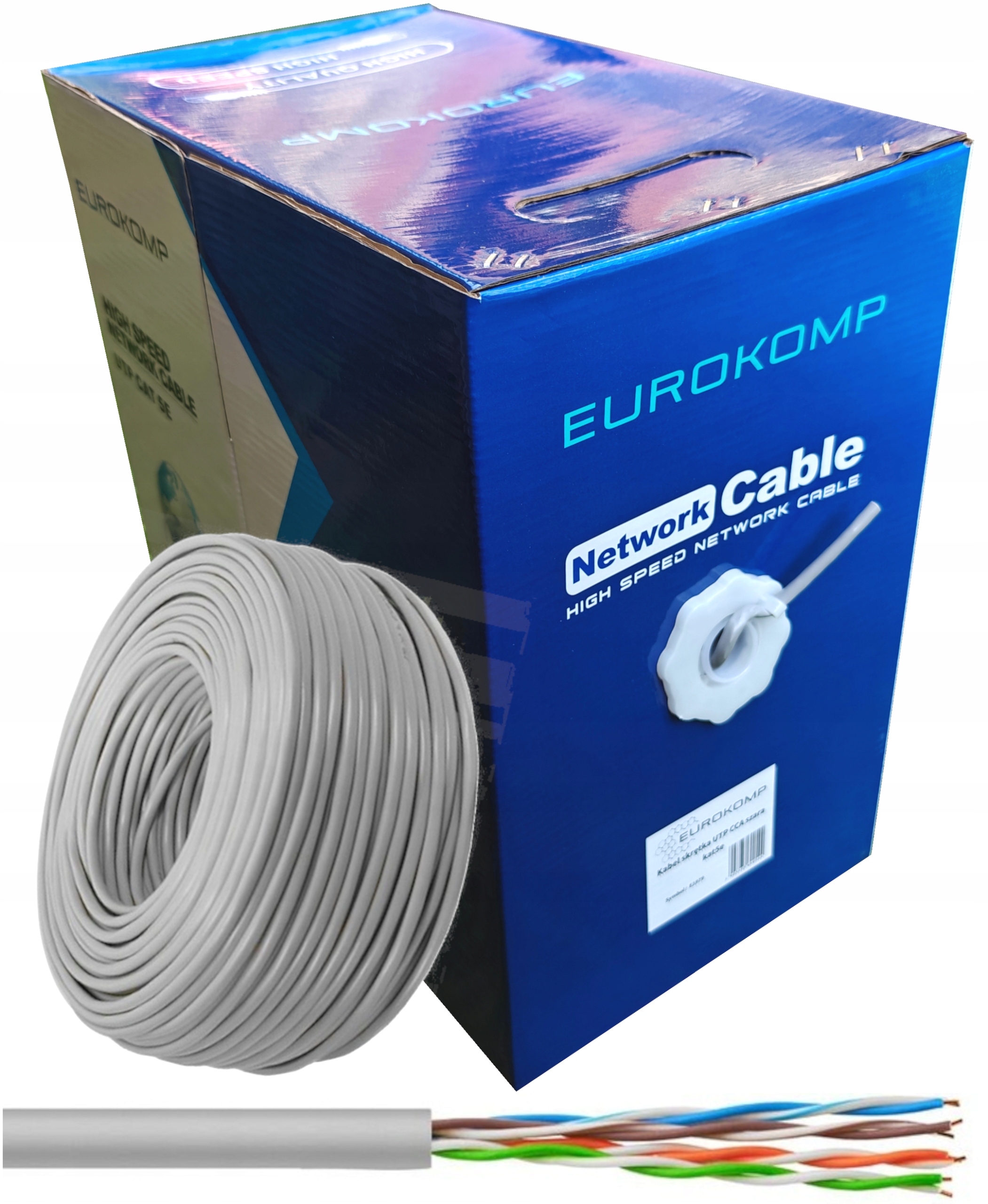 Kabel Síťový Internetový Utp Kat 5E 305 m Šroubovák Eurokomp E1979