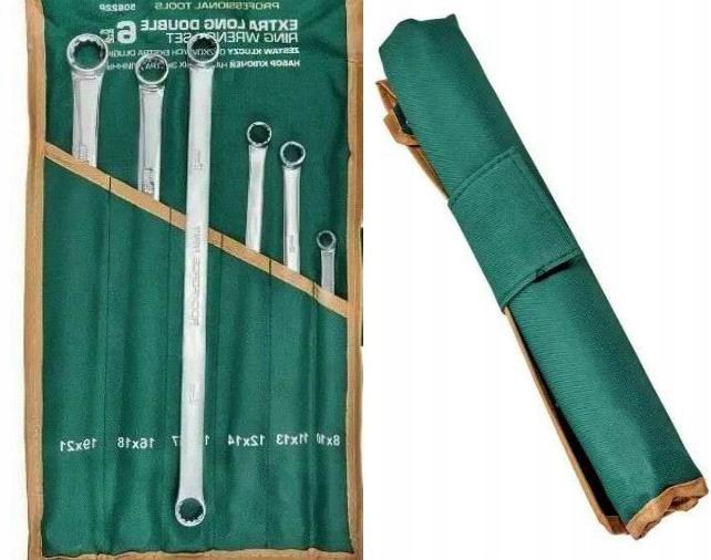 Klucze Oczkowe 8-21MM Proste Zestaw 6 Sztuk Bardzo Długie Do Napinaczy Cr-v