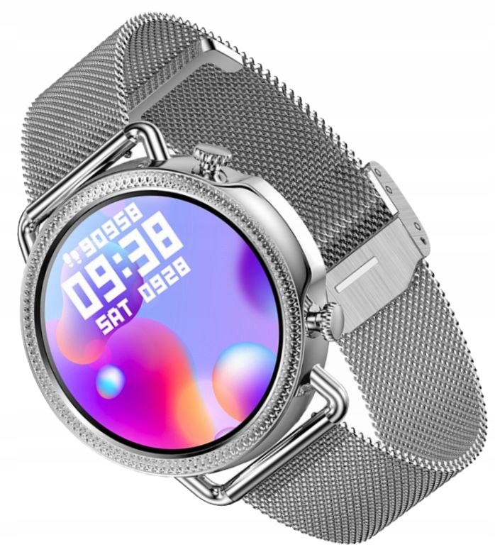

Srebrny smartwatch damski Rubicon na bransolecie