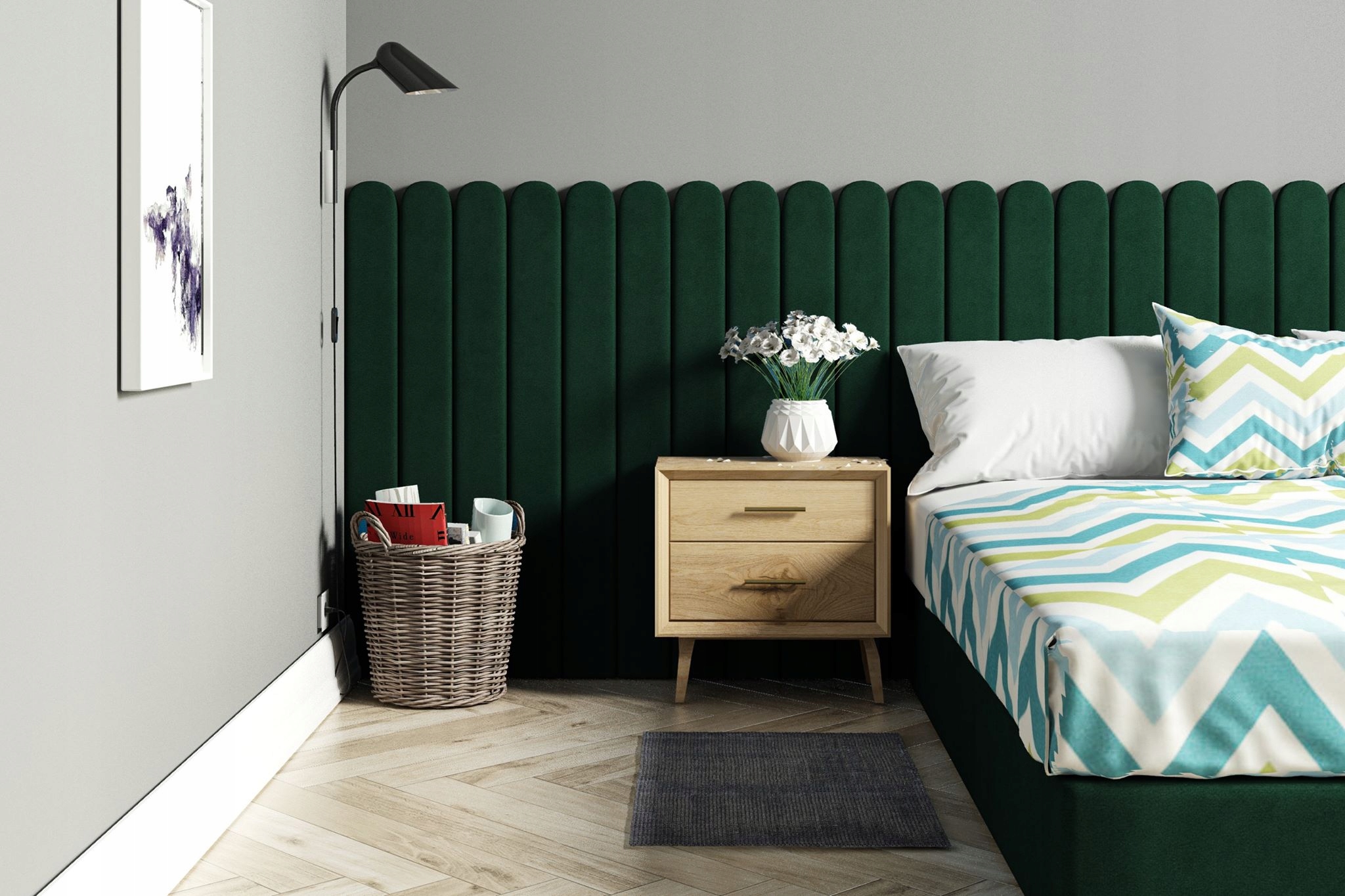 Panele tapicerowane 100x15 Wezgłowie Płotek Wysokość mebla 100 cm