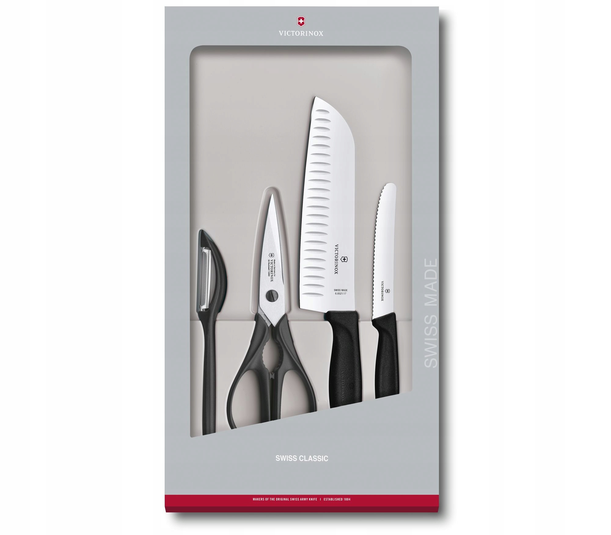 Sada Victorinox Swiss Classic, 4 prvky santoku, nožnice, škrabka