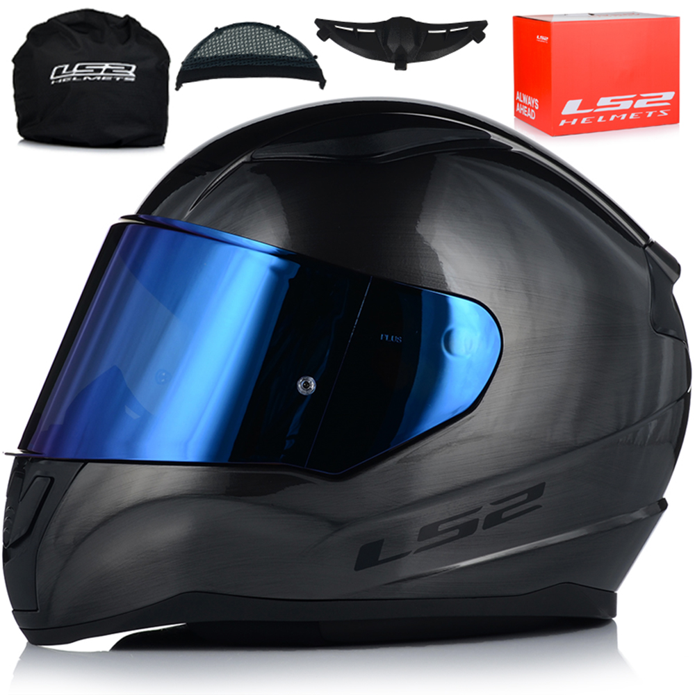 KASK MOTOCYKLOWY LS2 FF353 RAPID II JEANS TITANIUM + NIEBIESKA SZYBA