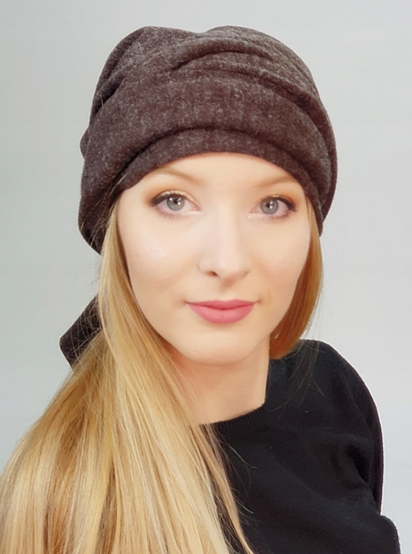 Turban Lara Brąz na zimę modne chusty Eva Design Marka Eva Design