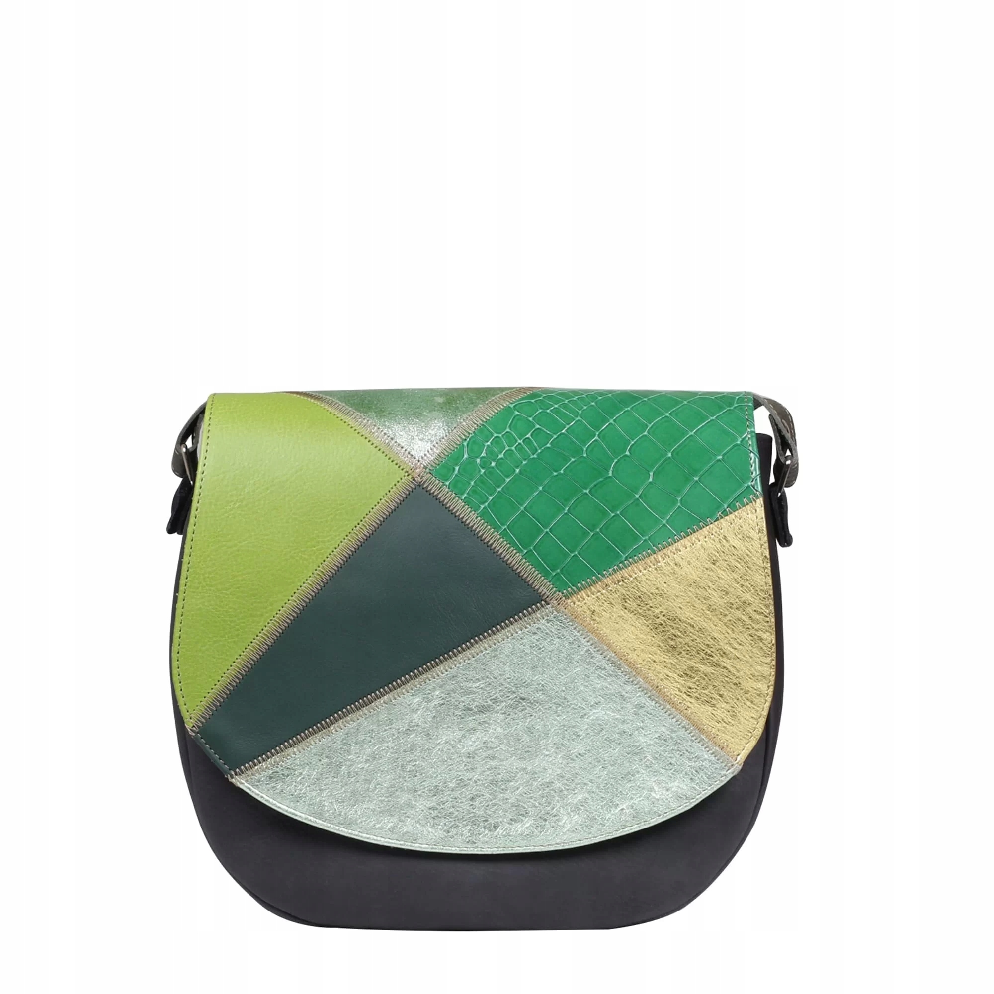 Dámská kožená kabelka Půlkruhová kabelka přes rameno Ručně šitá