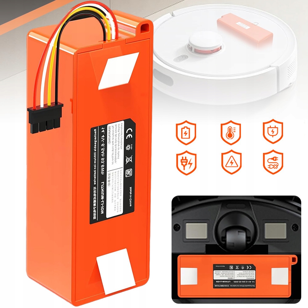 Baterie Akumulátor Pro Xiaomi MI Robot Vysavač S50 S51 S55 14.4V 6500MAH