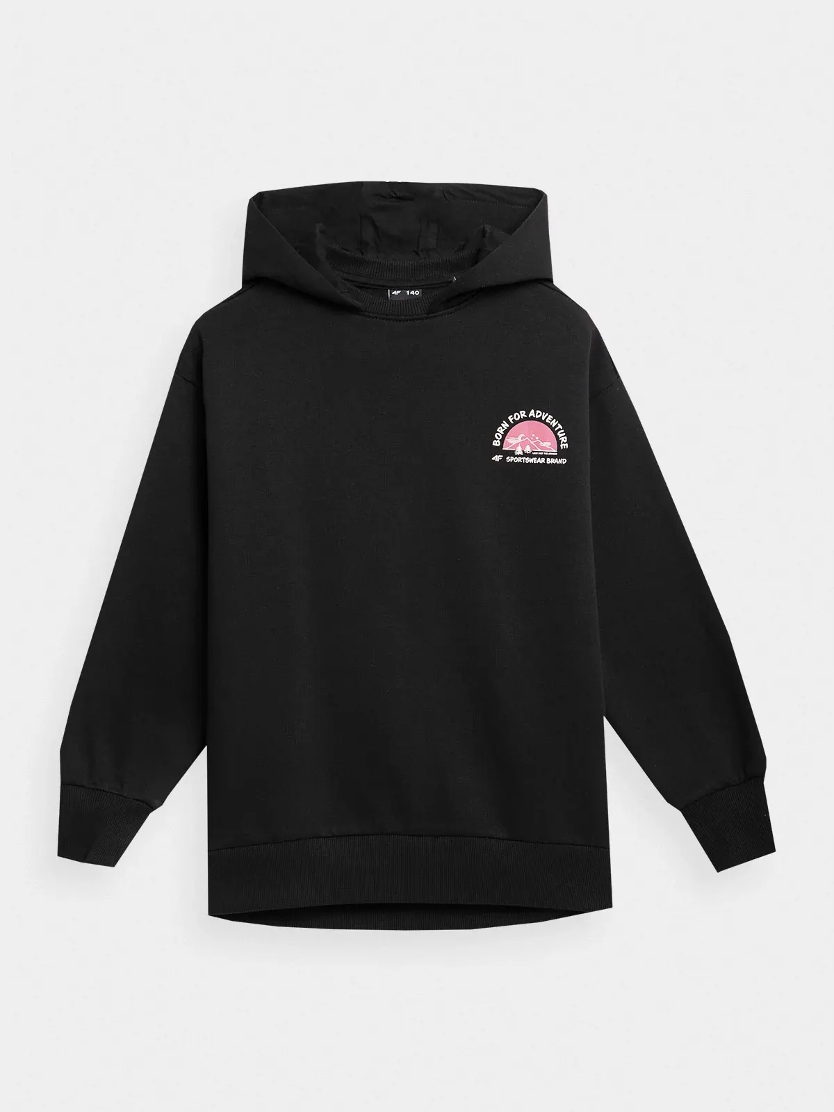 BLUZA DZIEWCZĘCA 4F DRESOWA Z KAPTUREM AW23F642 Zapięcie brak