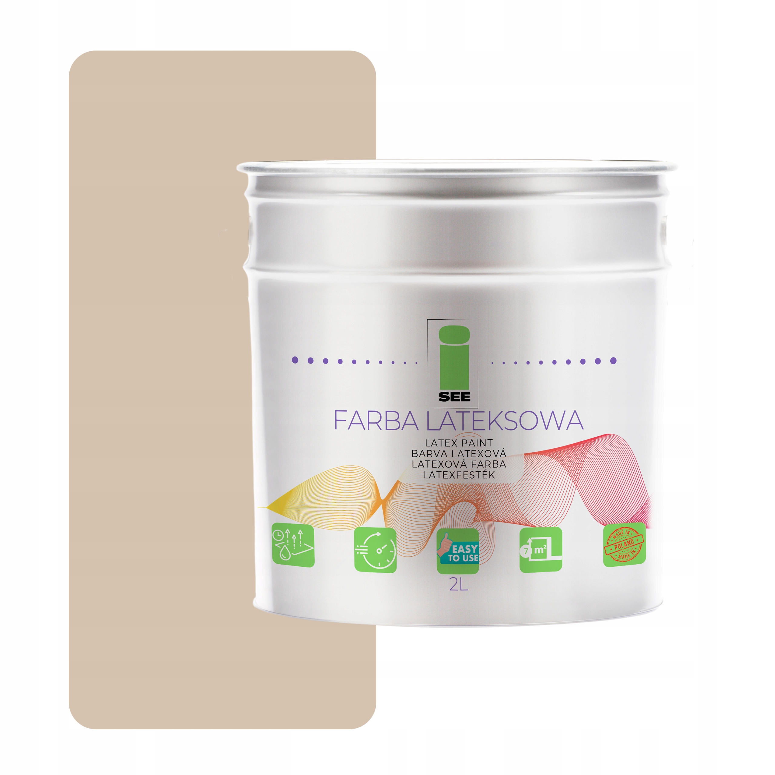 Barva Prodyšná Nástěnná Béžová 2L Hypoalergenní