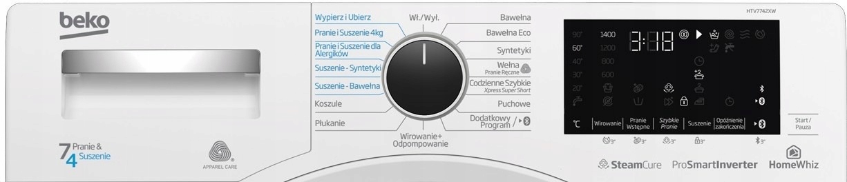 Pralko-suszarka wolnostojąca Beko HTV7742XW Kod producenta HTV7742XW