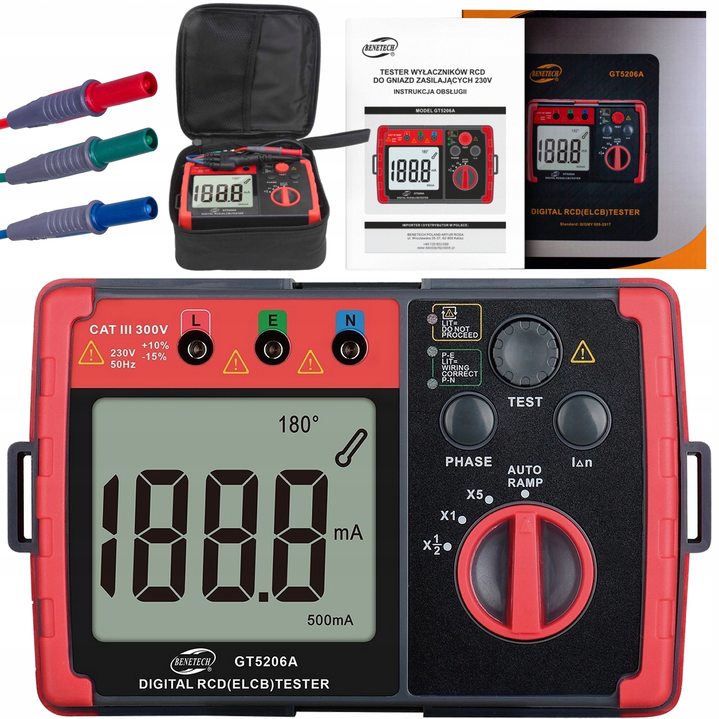 Multimetrový Merač, Tester Vypínačov, Detektor Rcd, Napájacie Zásuvky, LCD