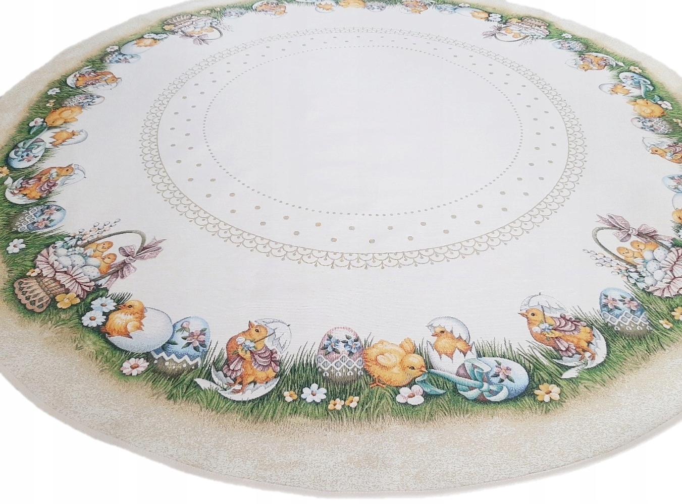 Velikonoční ubrus kulatý průměr 165 cm L32 Pollito