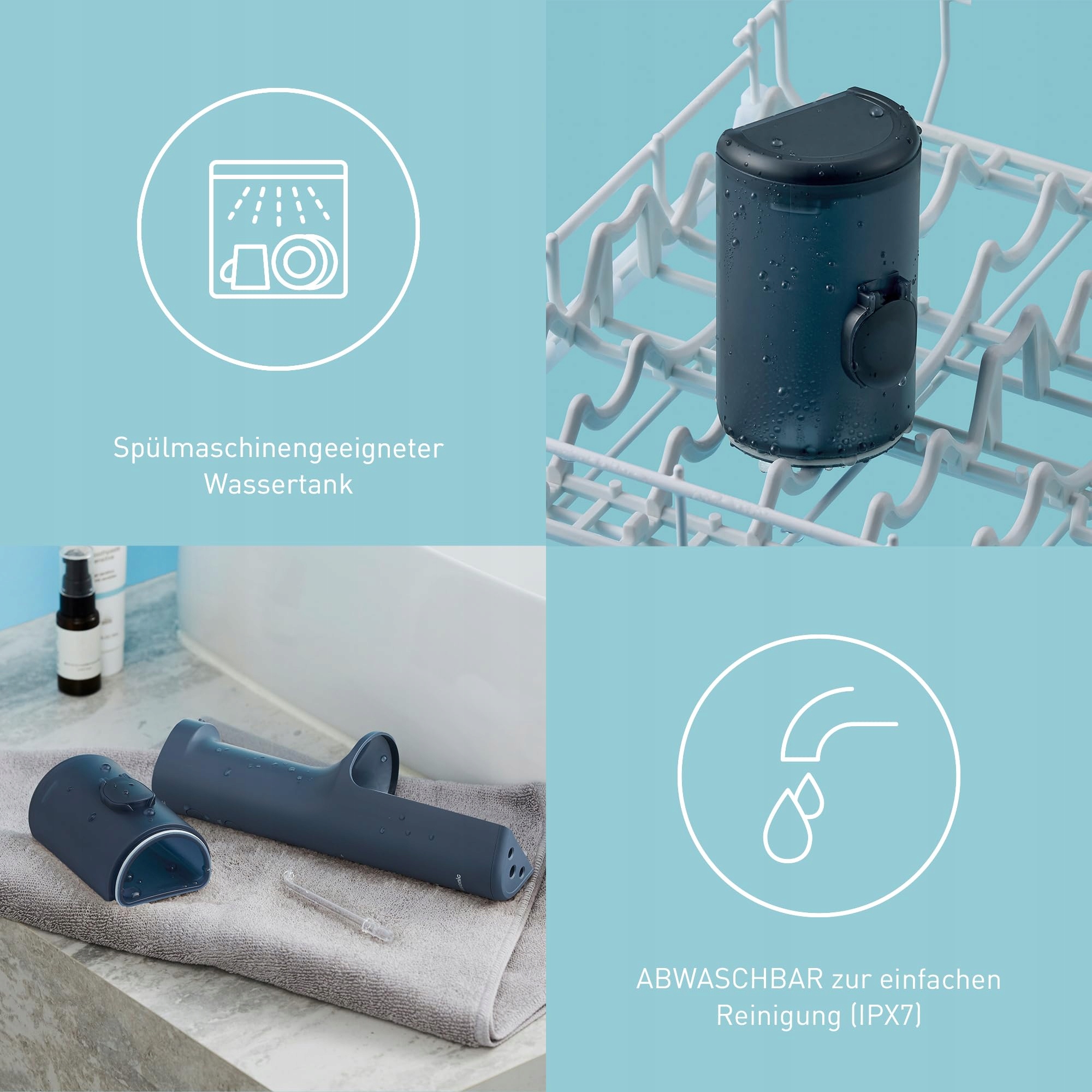PANASONIC Seria 600 Irygator Ultradźwiękowy Bezprzewodowy 200ml IPX7 Navy — miniatura 7